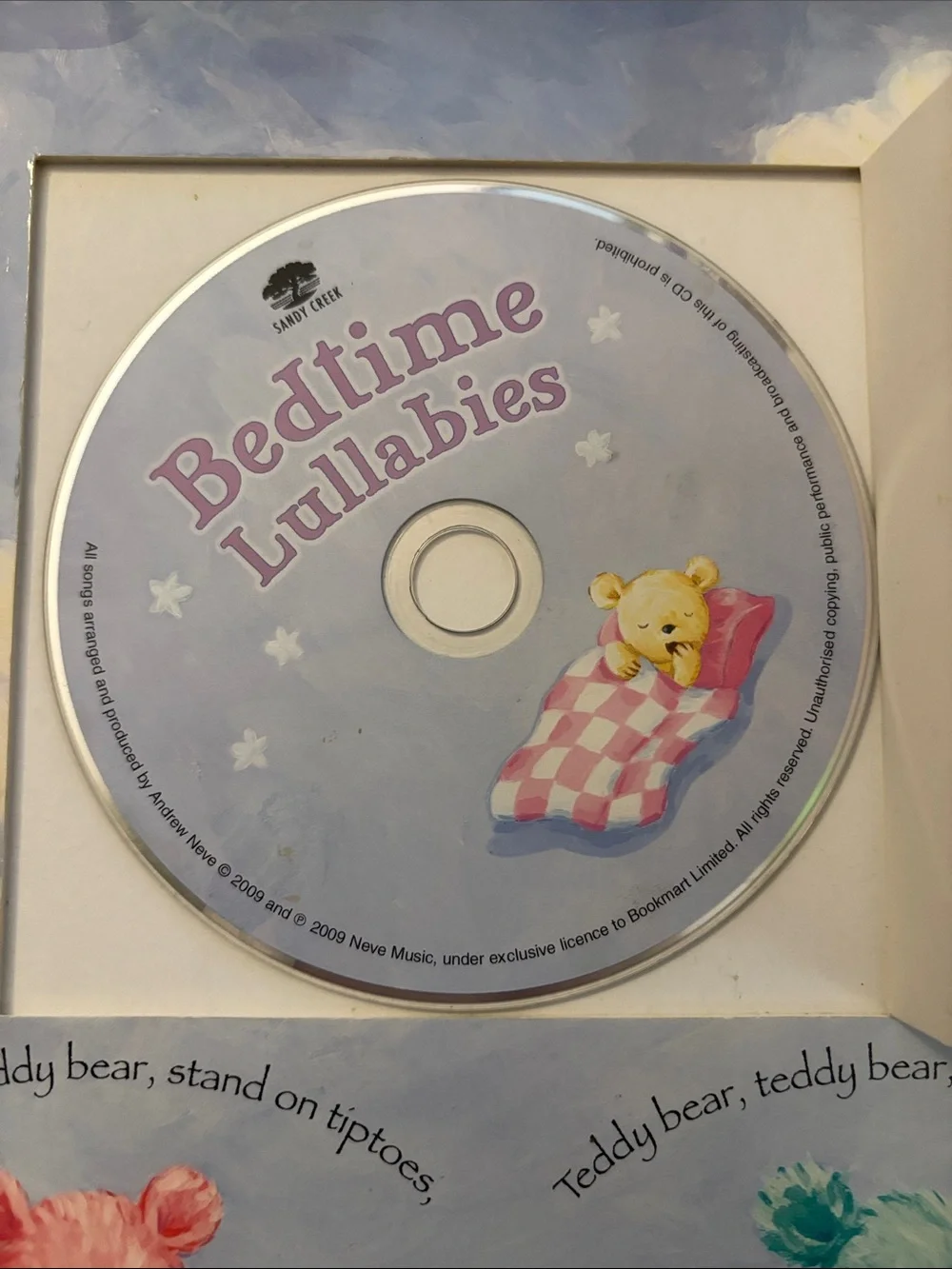 Bedtime Lullabies by Nicola Baxter, which features soothing songs and a CD